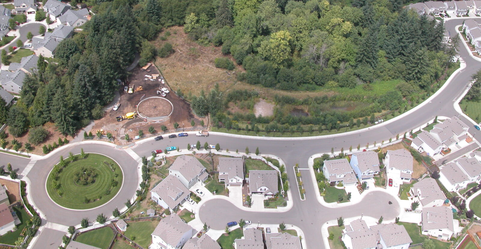 aerial view of a neighborhood